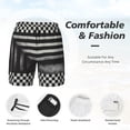 thumbnail image 4 of Kdxio Black And White Checkerboard Trap Print Men'S Swim Trunks With Compression Liner 7 Inch Inseam Quick Dry Swim Shorts, 4 of 7