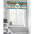 thumbnail image 4 of Kitchen Cafe Valance Curtain for Small Windows,Vintage Teal Blue Brown Wood Board Rod Pocket Short Valances Beach Weathered Wooden Plank Window Treatment for Living Room/Bedroom/Bathroom,42x18in, 4 of 9