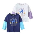 thumbnail image 4 of Hifoo Child Boys Graphic Print Sleeve T Shirt Casual Two Tone Layered Tops For Toddler Kids Comfortable Everyday Wear Back To School Breathable Blouses, 4 of 4