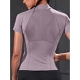 thumbnail image 2 of Top-kevin Women'S Athletic Top, Short-Sleeve Fitness Shirt with a Half-Zip Design, Mesh Back, Suitable for Running, Cycling, Gym Workouts, And Yoga, 2 of 8
