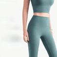 thumbnail image 2 of Pantalones deportivos de fitness con cintura alta, ajustados y sin vergüenza, de estilo europeo y americano, de resistencia media, color melocotón, 2 of 6