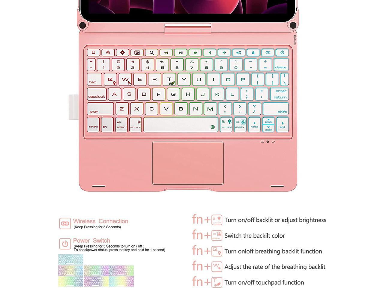 iPad 10th Generation 10.9 inch 2022 Case with Keyboard, Trackpad, Backlit, Rotatable - Touchpad iPad 10th Keyboard Case 10.9" 2022 with Pencil Holder