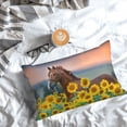 thumbnail image 7 of KLL Horse Sunflowers Pillow Covers Envelope Closure,Super Soft and Cozy Fuzzy Fleece Pillow Case Cover 14"x20", 7 of 7