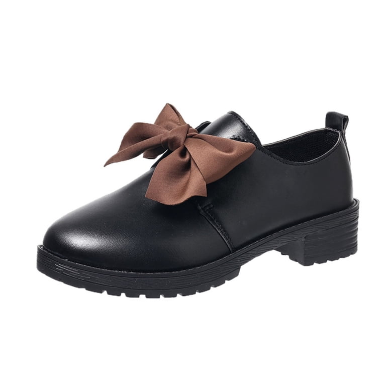 Wowcloth Mary Jane Mid Heel Shoes for Women  Comfortable Bowknot Decor  Slip-On with Classic Casual Style for Everyday Wear