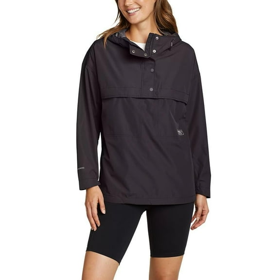 Eddie Bauer Women's Rainfoil Anorak Jacket Active Black New