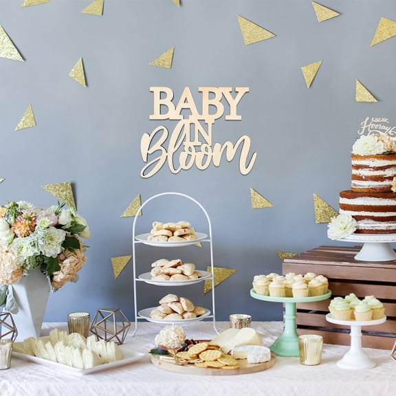 Belanttega Baby in Bloom Door Hanging & Photo Prop for Baby Shower, Nursery Decor - Floral Welcome Sign for Newborn Celebration