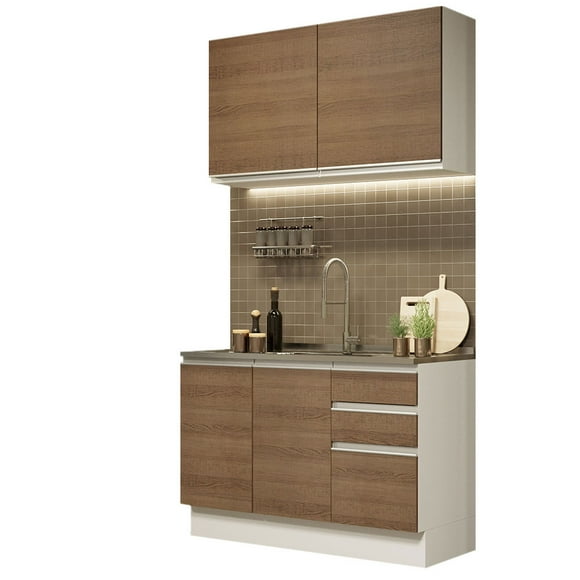 Cocina Integral Madesa Glamy Sin Tarja Con 120 Cm Marron Madesa Glamy