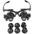 thumbnail image 1 of Lente de lupa profesional para reparación, lupa LED Nueva cabeza con lupa Manos libres Lente de lectura Reloj de doble ojo Reparación de joyas Loup, 1 of 1