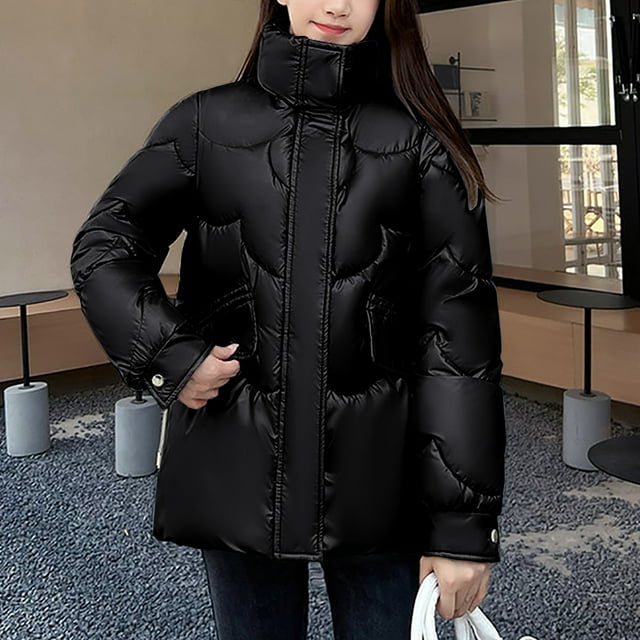 LSLJS Manteau Chaud pour Femmes avec Poches, Longue Veste d'Hiver à Manches Longues