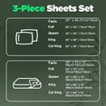thumbnail image 3 of Emircey 3 Piece Bamboo Sheets Set (1 Fitted Sheet + 2 Pillowcases) - Soft,Breathable, Cooling Bedding for Homeand Dorm, Fits Mattress upto 12", 3 of 10