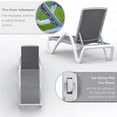 thumbnail image 5 of CQSXDA Modern Aluminum Pool Lounge Chair with Armrests Featuring Textilene Fabric 5 Positions Adjustable for Outdoor Use, Gray, 5 of 6