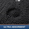 thumbnail image 4 of Smiry Luxury Chenille Bathroom Rugs, Extra Soft and Absorbent Bath Mat, Black, 16"x24", 4 of 8