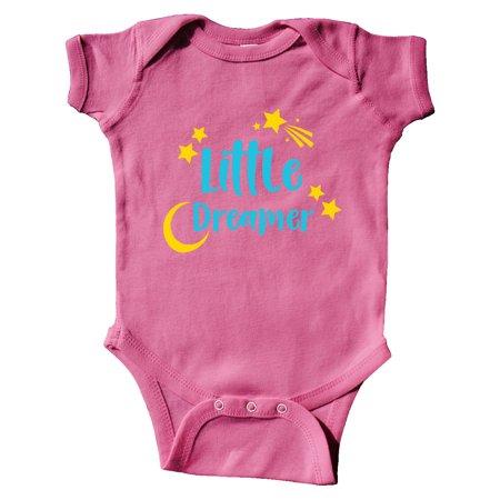 

Inktastic Little Dreamer Moon Shooting Star - Blue Yellow Gift Baby Boy or Baby Girl Bodysuit