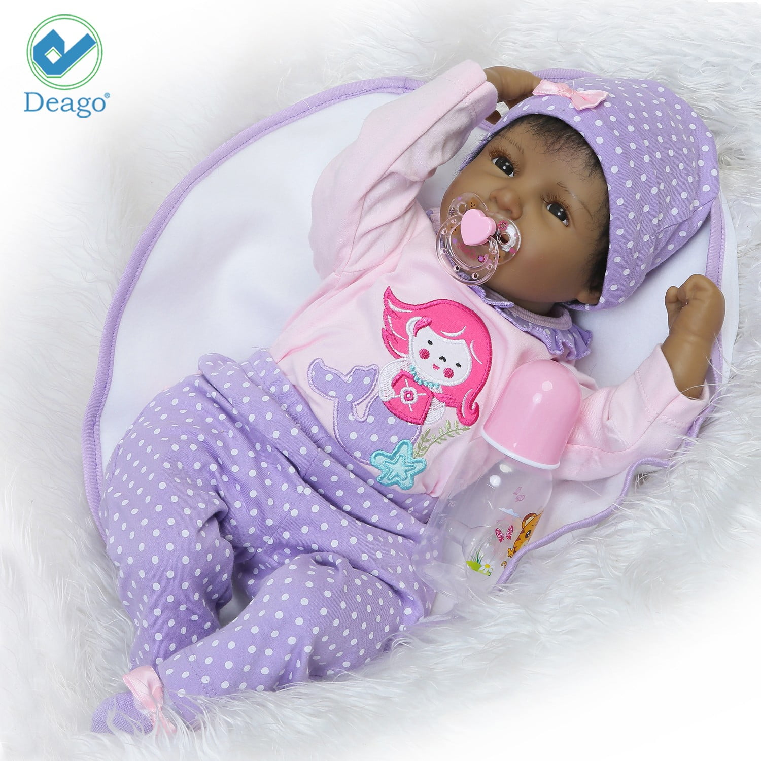Deago African American Reborn Baby Doll Playset Walmart