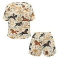 thumbnail image 4 of Yuyamidu Western Cowboy Pajama Set for Women Summer Short Sleeve Lounge Sets Comfy Shorts Sleepwear Cozy Loungewear with Pockets Two-Piece, 4 of 7