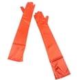 thumbnail image 3 of Womens Opera Length Gloves Long Satin Stretch Formal Gloves Full Finger Elbow Length for Evening Event Performance Bridal Costume Dress Accessories Saffron, 3 of 3