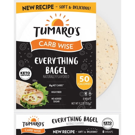 Tumaro's Everything Bagel Carb Wise Wraps, 11.2 oz., 8 ct.