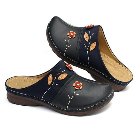 

CYMMPU Women s Slippers Women s Hollow Large Size Sandals Flower Slope Heel Women s Sandals and Slippers