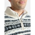 thumbnail image 4 of George Men's and Big Men's Fair Isle Quarter Zip Sweater with Long Sleeves, Midweight, Sizes XS-3XL, 4 of 6