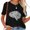 Black, variant on Womens Women Cute Tshirts Graphic Tee Casual Tshirts Tops Black 2XL