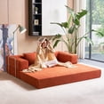 thumbnail image 2 of YINIX 81.6" Convertible Sofa Bed with 2 Pillows, Foldable  Sofa Couch for Living Room and Small Spaces,  Orange, 2 of 6
