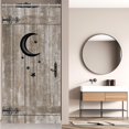 thumbnail image 2 of Moon Star Barn Door Shower Curtain Small Stall Rustic Wooden Plank Vintage Farmhouse Country Old Garage 72Lx36W Inch Home Bathroom Decor Waterproof Fabric with Plastic Hooks, 2 of 5