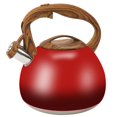 thumbnail image 1 of Tetera Foedo Festive Red Stovetop Whistling, 3 L, acero inoxidable, 1 of 8
