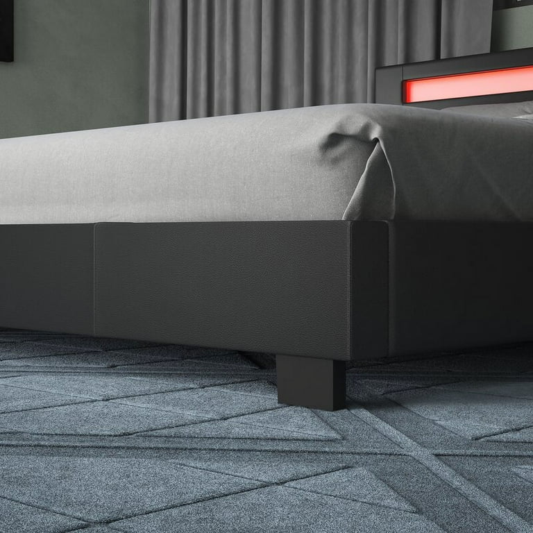 Aughe upholstered low cheap profile platform bed