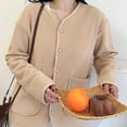 thumbnail image 5 of HAiming Women Plush Coats Fleece Long Sleeve V Neck Casual Solid Color Jackets Fall Winter Trendy Outwear Clothes, 5 of 6
