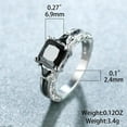 thumbnail image 3 of sterling silver rings women Cut Black Diamond Engagement Ring Black Diamond Ring Vintage Black Zircon wedding Ring Alloy Ring Size 5 -11 For Men Women birthday gifts #01 Silver,5, 3 of 5