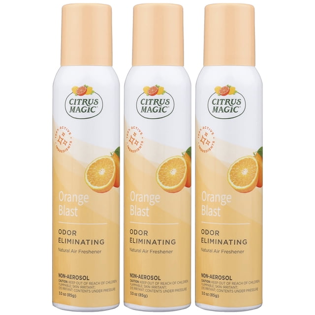 Ambientador en aerosol Citrus Magic, eliminador de olores, naranja, 90 ml x 3