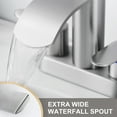 thumbnail image 3 of WOWOW 4 inch Brushed Nickel 2-Handle Bathroom Sink Faucet with Pop-up Drain - Lead-Free Stainless Steel Centerset Faucet for Vanity, RV, Waterfall Bathroom Sink Faucet, 3 of 7