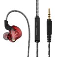 thumbnail image 1 of Hicess X2 3.5mm Universal Dual Moving Coil Quad-Core In-Ear HiFi Bass Wired Earphone, 1 of 8