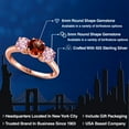 thumbnail image 2 of Gem Stone King 18K Rose Gold Plated Silver Red Garnet and Pink Lab Grown Diamond Engagement Ring for Women | 2.00 Cttw | Round 6MM | Gemstone January Birthstone | Size 5, 2 of 6