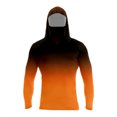 thumbnail image 2 of Mens Long Sleeve Sun Protection Shirt UPF Fishing Hiking Gradient Hooded Top Quick Dry Out Athletic Wear for Summer Sports Activities Orange S, 2 of 5