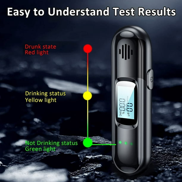 Ethylotest Electronique Alcootest Réutilisable Testeur d'alcool  Rechargeable Portable Affichage LCD Numérique 