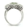 thumbnail image 2 of White Sterling Silver Ring Band Gemstone Prasiolite Oval Green Cushion, 2 of 6