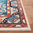 thumbnail image 5 of SAFAVIEH Riviera Ulysses Medallion Polyester Machine Washable Area Rug, Blue/Beige, 5'5" x 7'7", 5 of 13