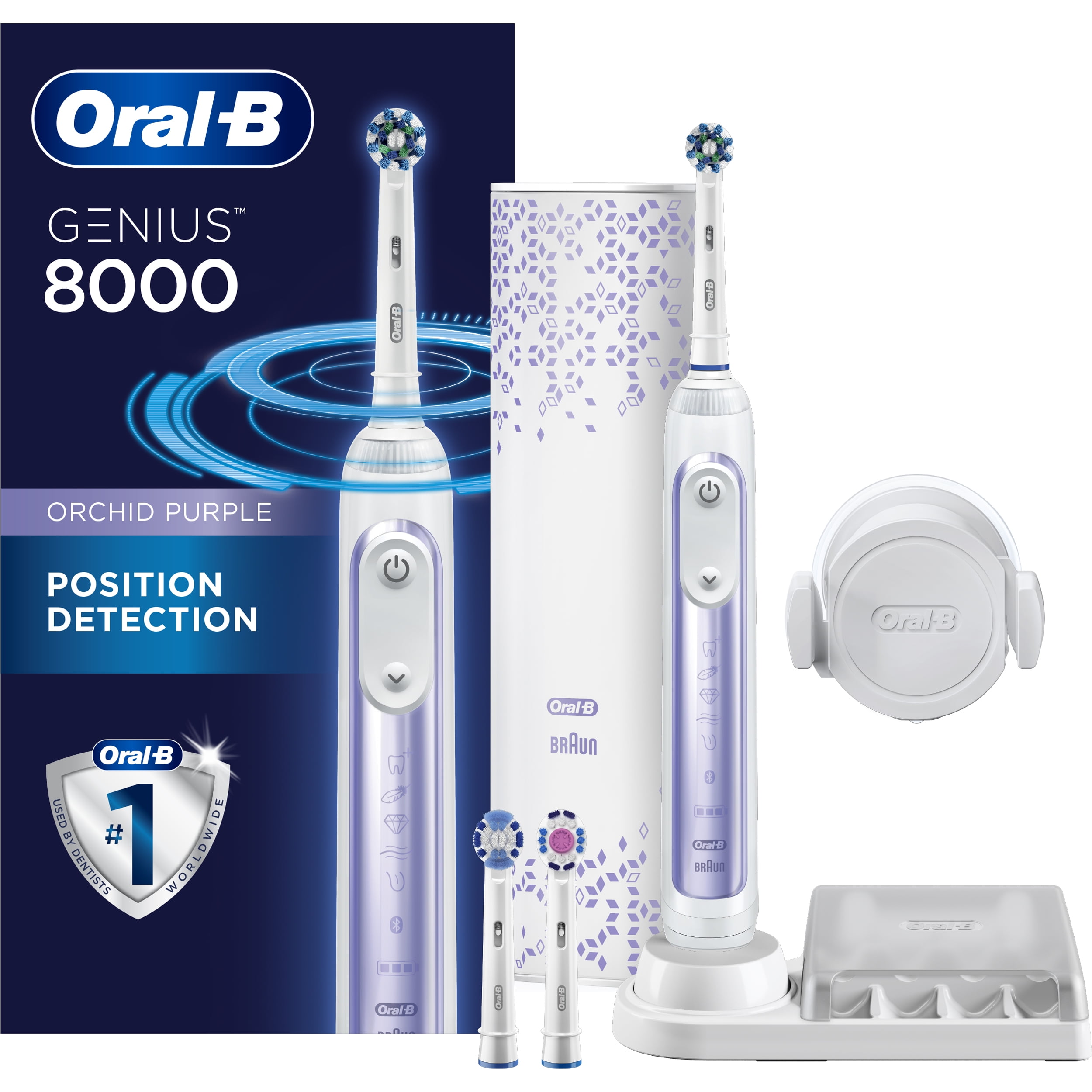 Knipoog spectrum baan Oral-B Genius 8000 Electric Toothbrush, White - Walmart.com