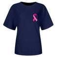 thumbnail image 4 of Razzly Women's T Shirts For Awareness Month Graphic Tee Cancer Awareness Casual Crew Neck Top For Women Motivational Quote Shirt Soft Blend Idea Dark Tee Shirt Workout Shirt Womens Women Long(Navy,M), 4 of 5
