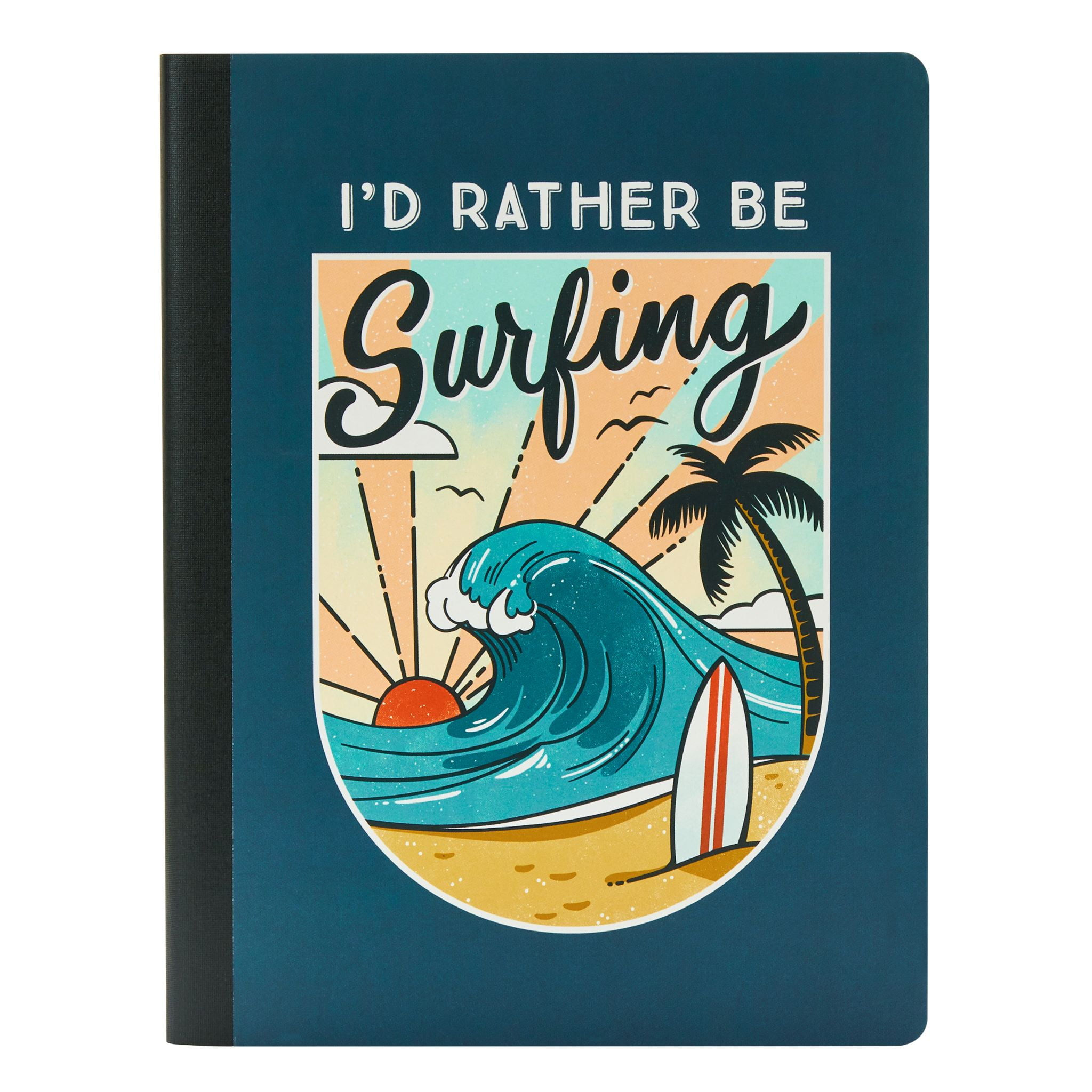 Mintgreen Journal Composition Book, Wide Ruled, 80 Sheets, Recycled Paper, Surfing