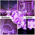 thumbnail image 6 of 33ft 100LED Waterproof Outdoor US Plug Clear Wire Twinkle Fairy Christmas Decorative Lights for Wedding Valentine's Day Party Garden Patio Christmas Tree Decoration(Purple), 6 of 7