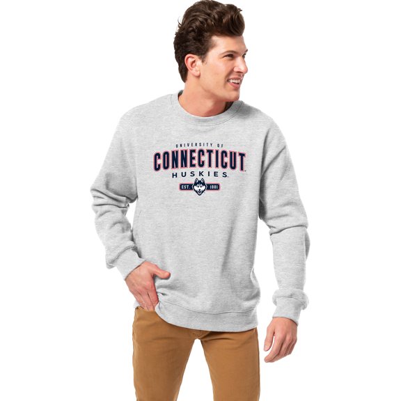 Men's League Collegiate Wear Heather Gray UConn Huskies Essentials 2.0 Fleece Pullover Sweatshirt