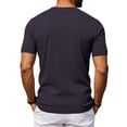 thumbnail image 4 of GrmtClth Men's Ribbed Henley T Shirt 2026 Short Sleeve Slim Fit Soft Stretch Casual Daily Wear Fashion Tee Tops Navy 3XL, 4 of 5