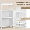 thumbnail image 4 of CZMJY Single Door Floor Cabinet, Bathroom Free Standing Storage Organizer with Adjustable Shelf, Narrow Side Cabinet for Living Room, White, 4 of 9