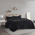 thumbnail image 2 of Ensemble de Housse de Couette en Polyester Shaggy Solide Très Grand en Noir, 2 of 13