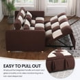 thumbnail image 2 of Aukfa 68" Chaise Lounge Sofa Couch, Convertible Loveseat Sleeper Sofa Bed for Living Room, Apartment, Brown/White, 2 of 8