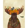 thumbnail image 2 of Fab Funky 20x24 Gold Ornate Wood Framed with Double Matting Museum Art Print Titled - Moose and Pumpkins, 2 of 4