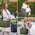 thumbnail image 2 of Bolsa de pañales para bebés Tonyeee, grande, impermeable, verde oscuro, 2 of 7