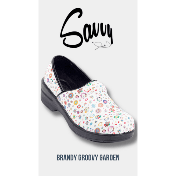 Savvy Brandy Nursing Shoe in Groovy Garden Size 10M